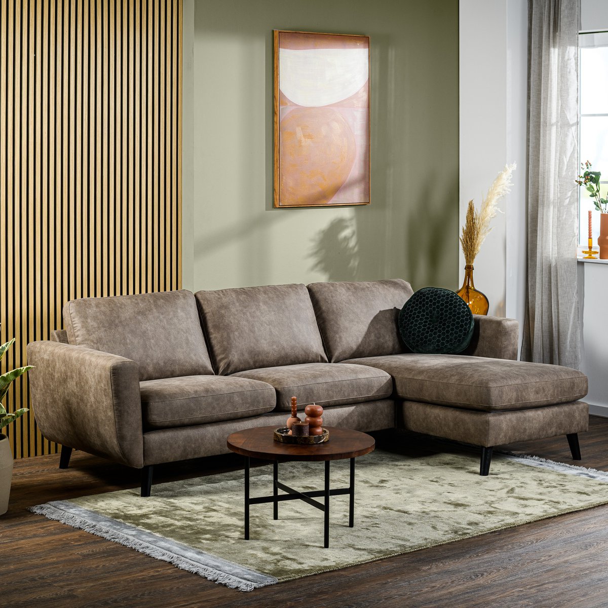 3 seat sofa cl l+r, savannah fabric, s520 taupe