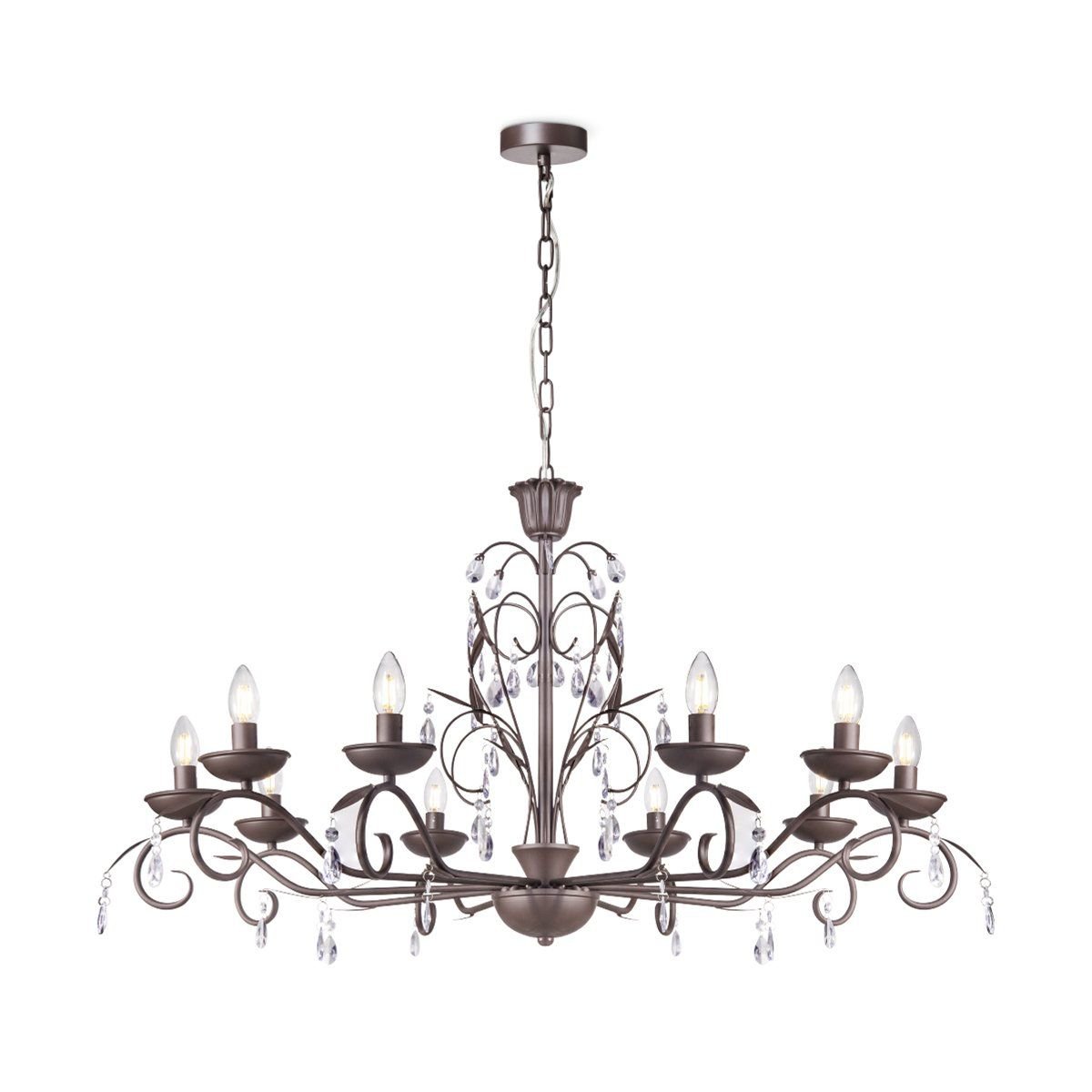 home sweet home chandelier barrocco - black - 108x108x160cm