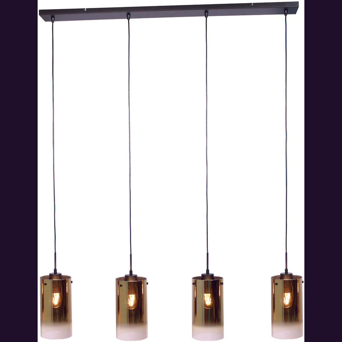 pendant lamp, 4-light, h850 gold