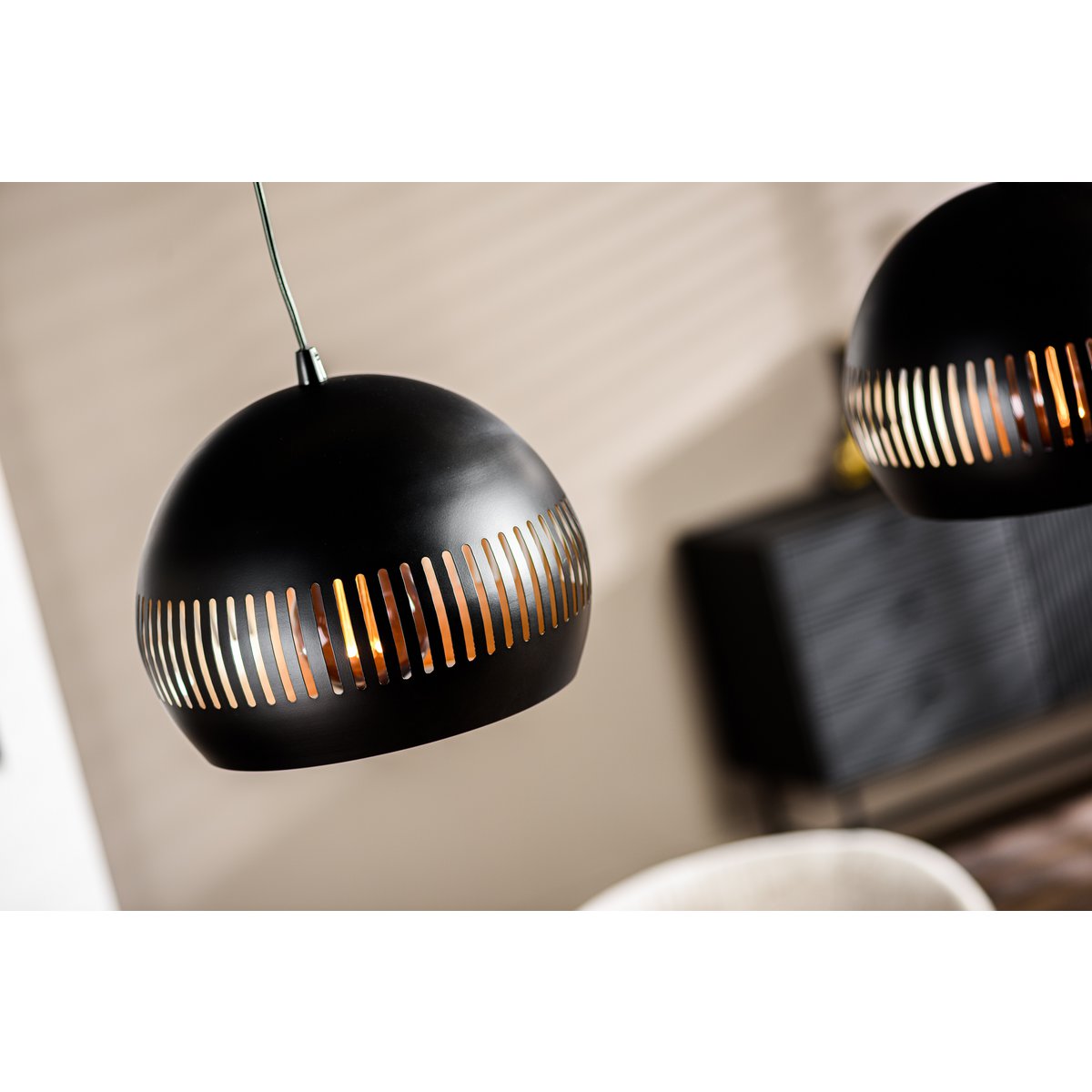 pendant lamp, 3-light, h340 black