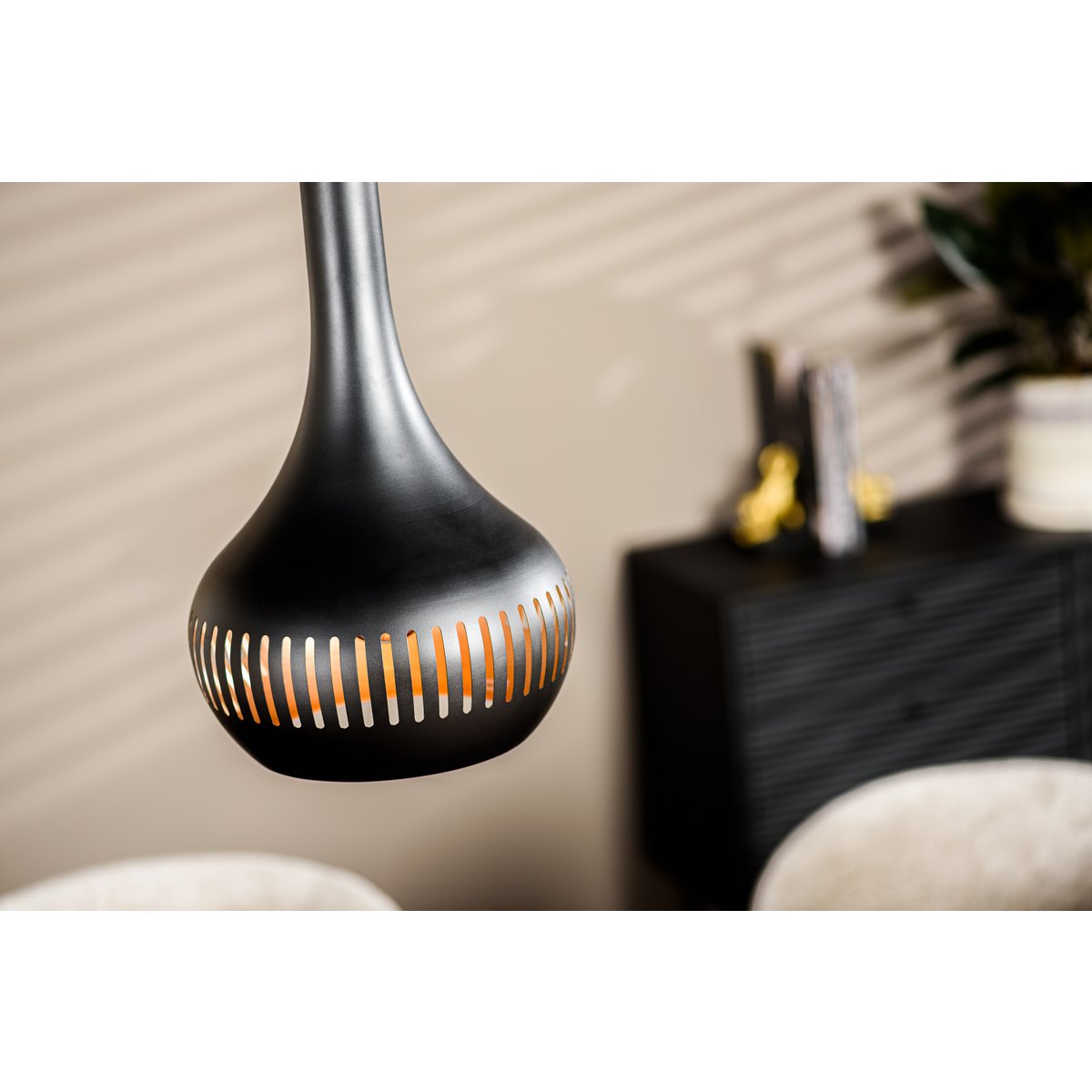 pendant lamp, 3-light, h340 black