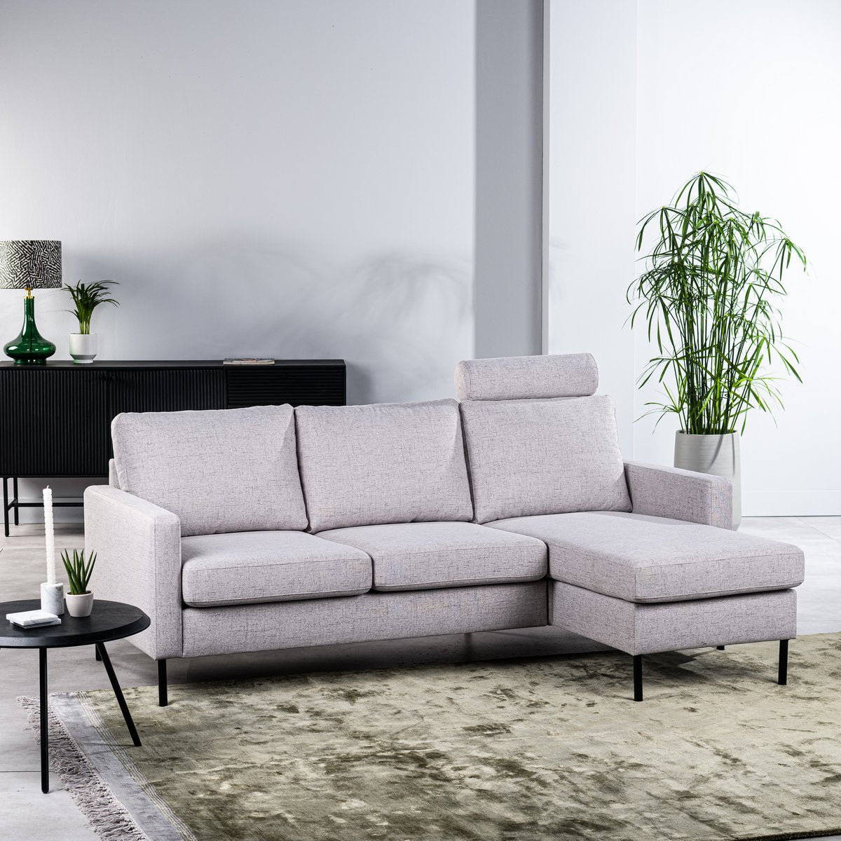 3 seater sofa cl l+r, with headrest, valente fabric, v311 grey