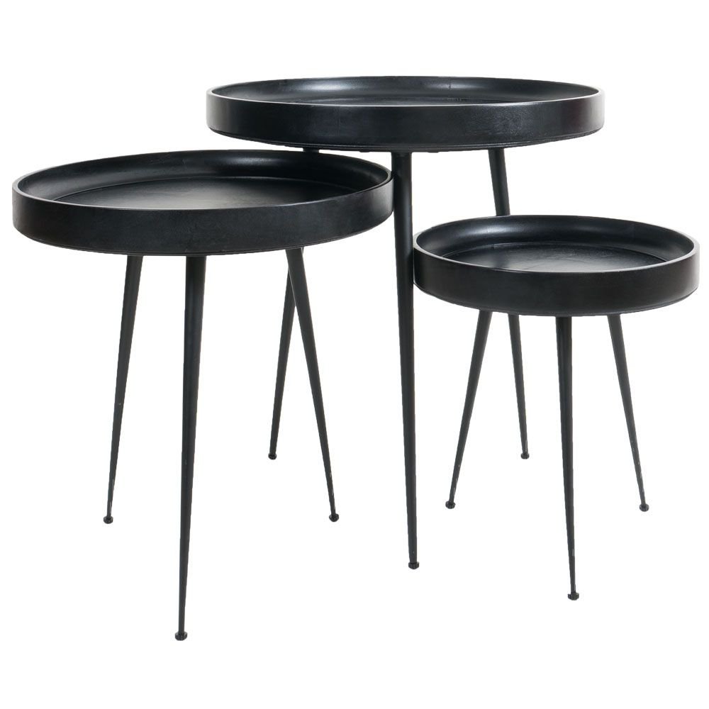 sarno black coffee table - set of 3