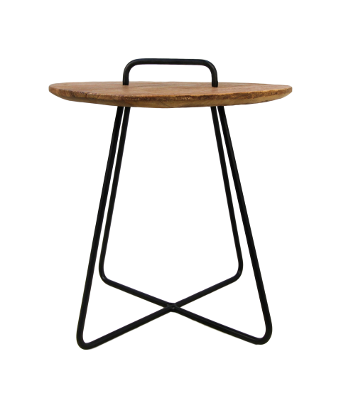 side table madison - 45x45x50 - natural/black - teak/metal