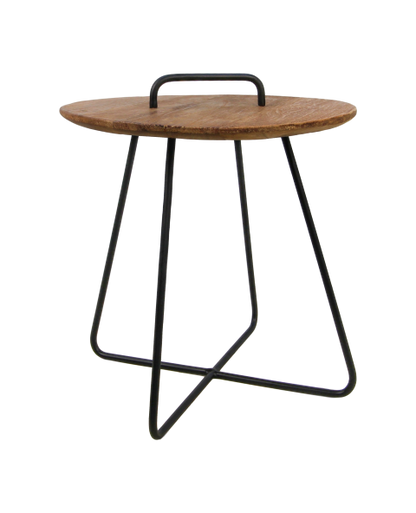 Side table Madison - 45x45x50 - Natural/black - teak/metal