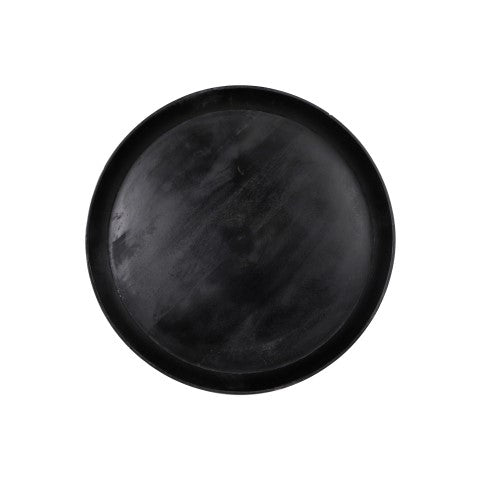 bijzettafel ventura - ø50 cm - mangohout/ijzer - black wash/antique gold