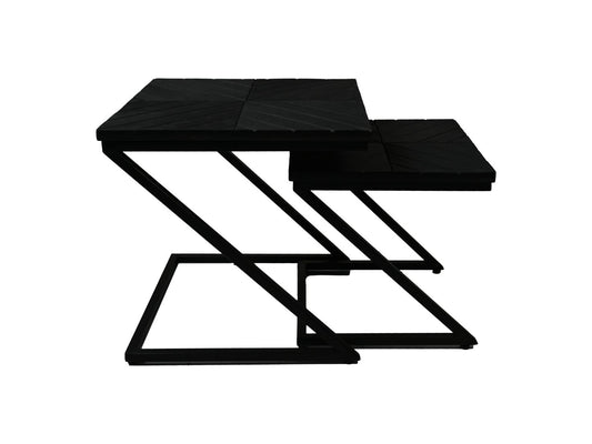 Side table Z-model - 40x40x40/50x50x50 - Black - Mango wood/metal