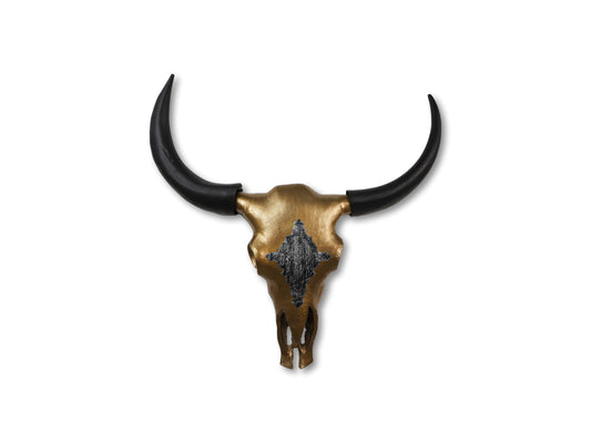 Buffalo head L - 80x80x10 - Gold/black - Metal