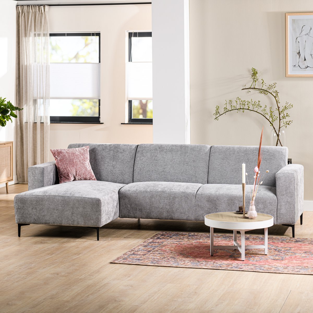 3 seater sofa cl left, fabric rowan, r311 grey