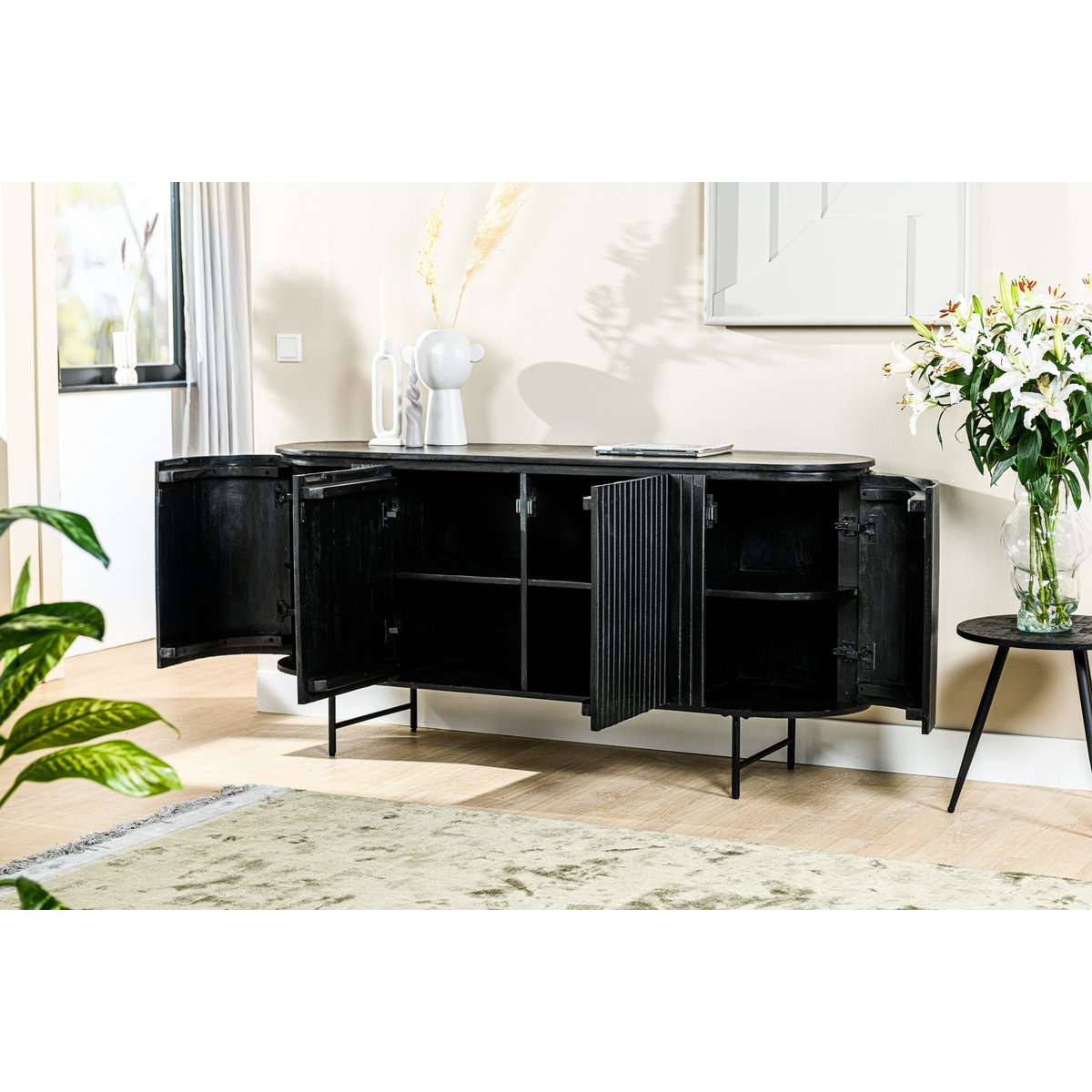 tv cabinet 4d, 165 cm, b340 black