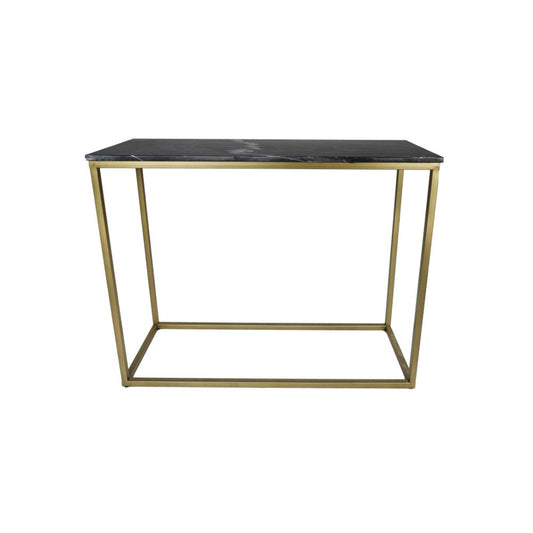 Console table Marseille - 100x35x75 - Black/gold - Marble/metal