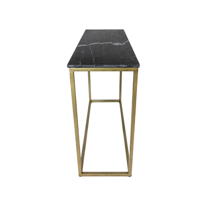 Console tafel Marseille - 100x35x75 - Zwart/goud - Marmer/metaal