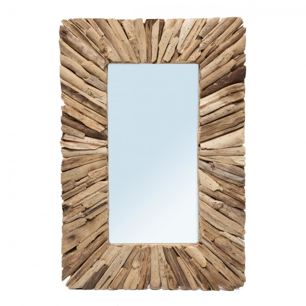 de driftwood framed spiegel - naturel - m