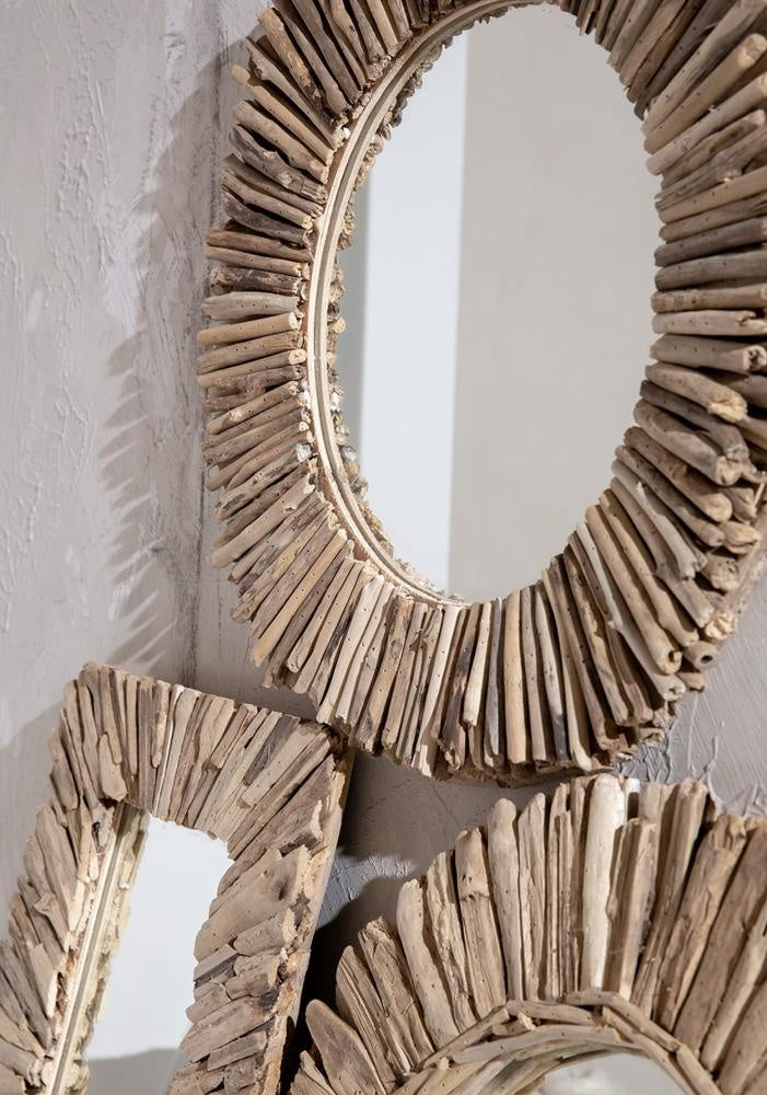 de driftwood framed spiegel - naturel - m