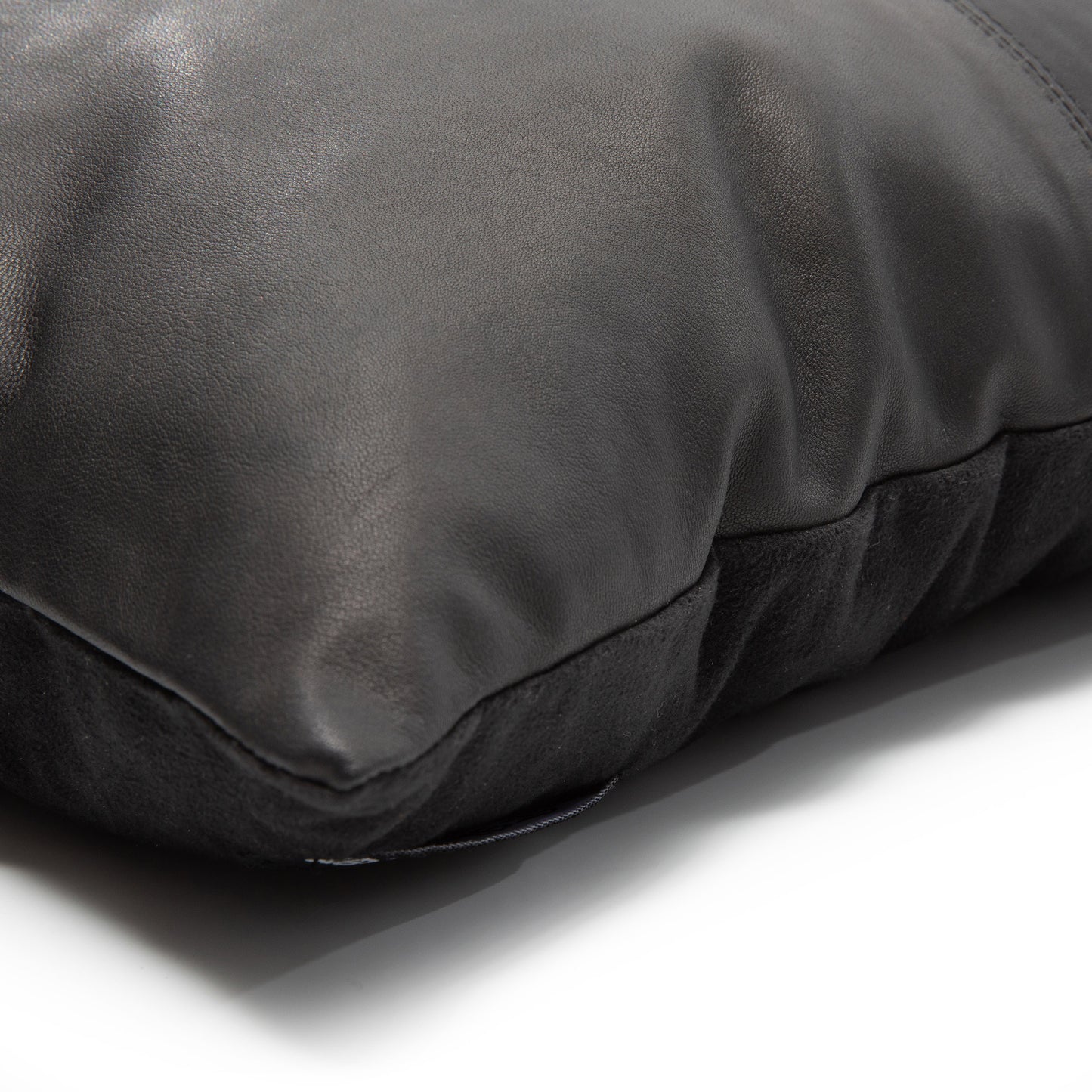 the four leather panel cushion cover - black - 60x60