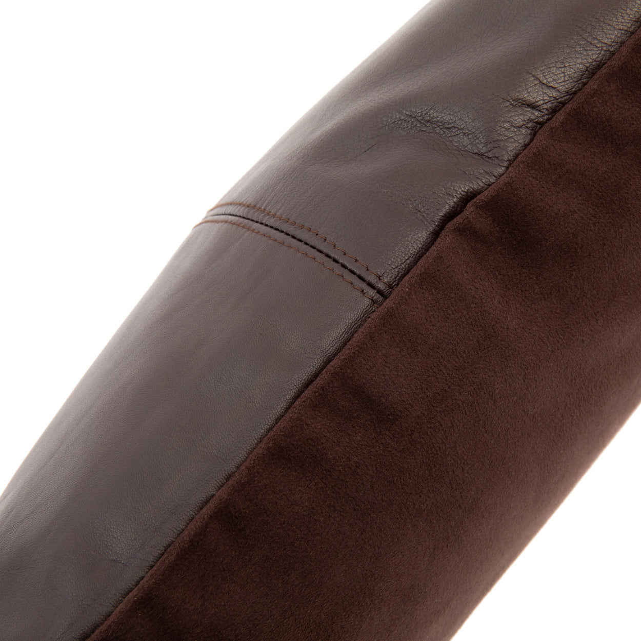 de four panel leather kussenhoes - chocolade - 40x40