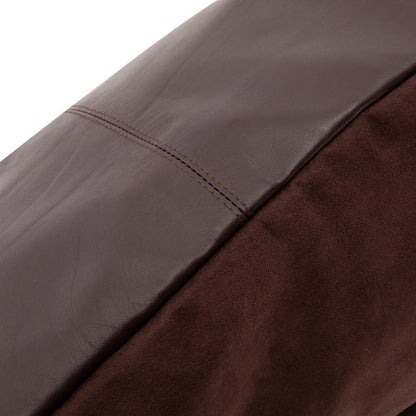 The Four Panel Leather Cushion Cover - Chocolate - 60x60