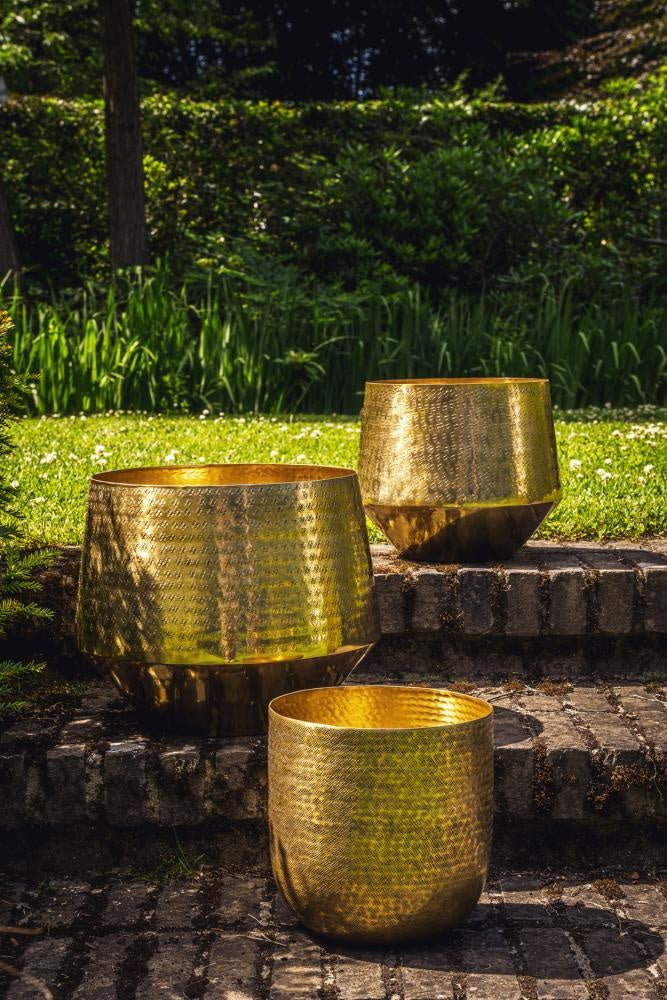 the hammered planter - brass - xl