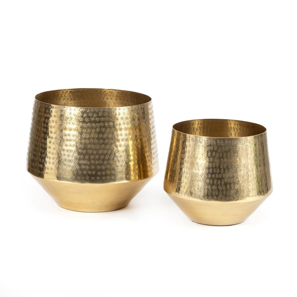 the hammered planter - brass - xl