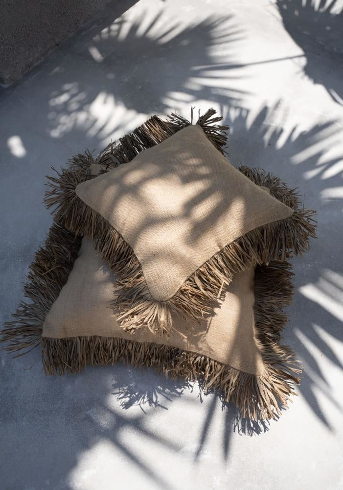 the jute bonita cushion cover - natural - 40x40