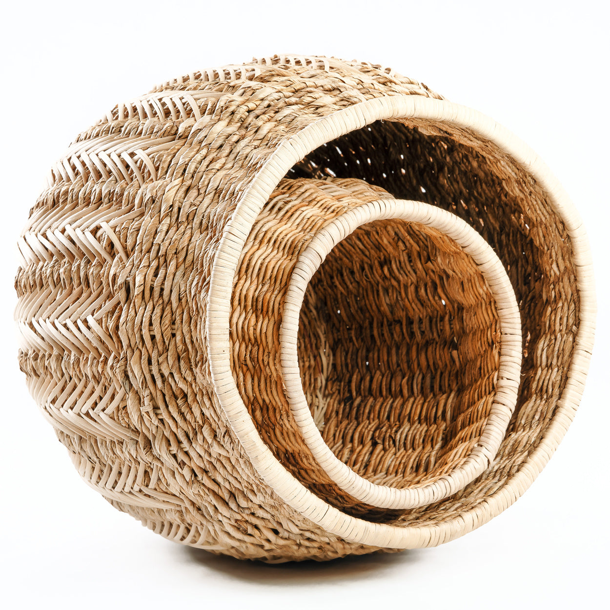 rattan storage basket de luziru - natural - m