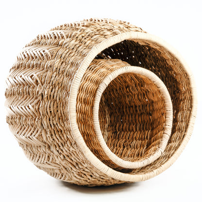 Rattan storage basket De Luziru - Natural - M