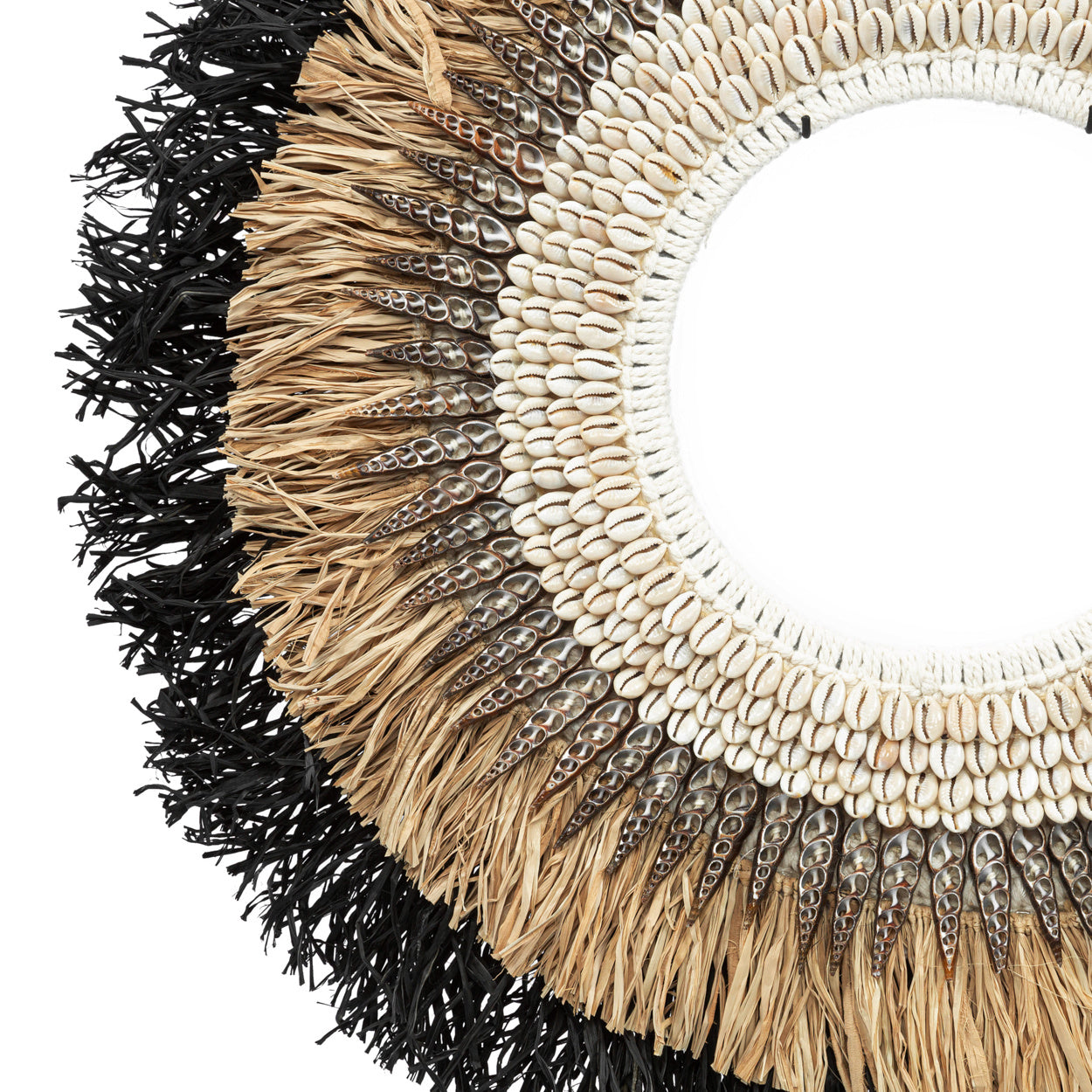 the mojo raffia on stand - decoration - natural black