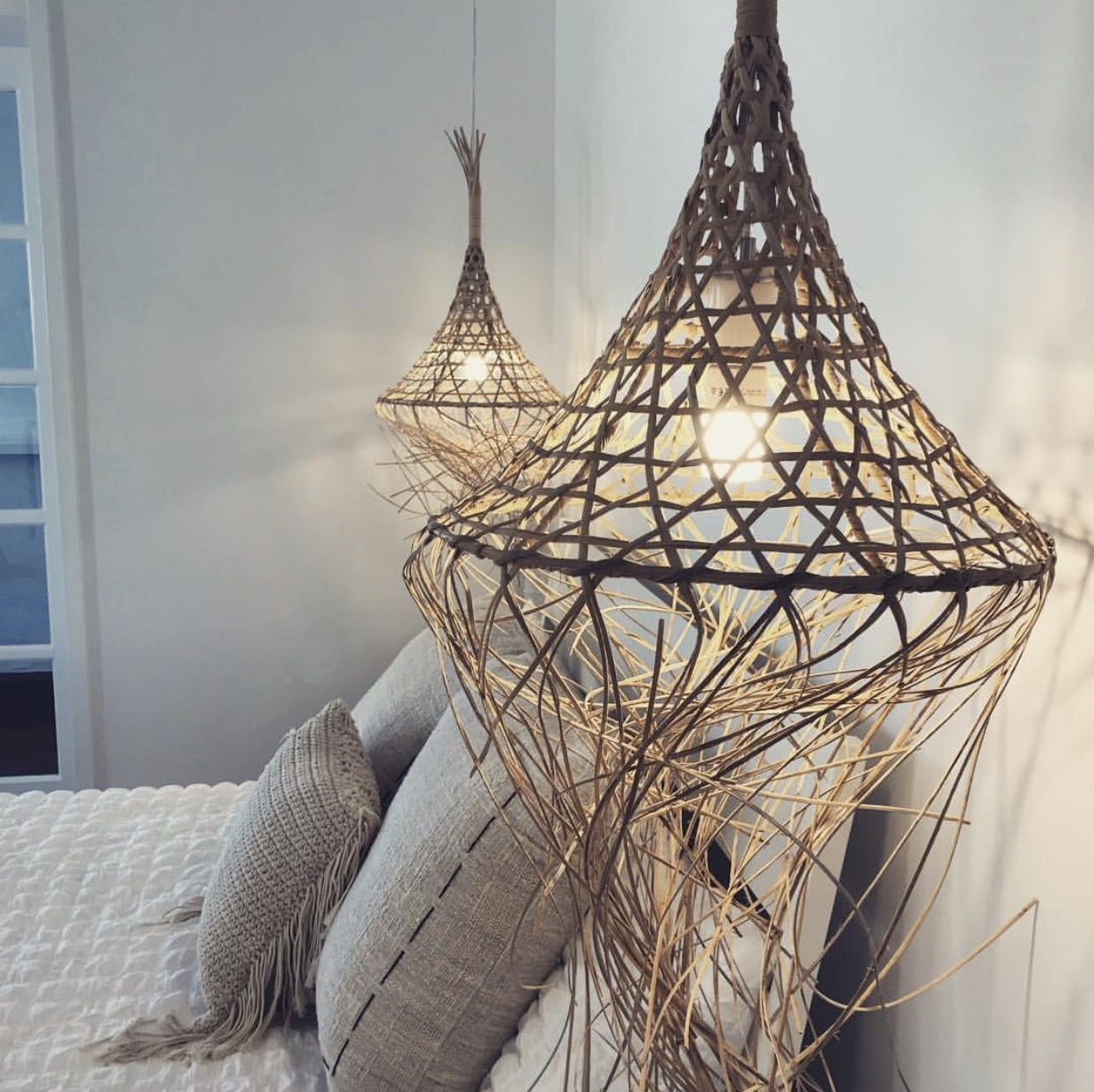 the mykonos hanging lamp - natural - m