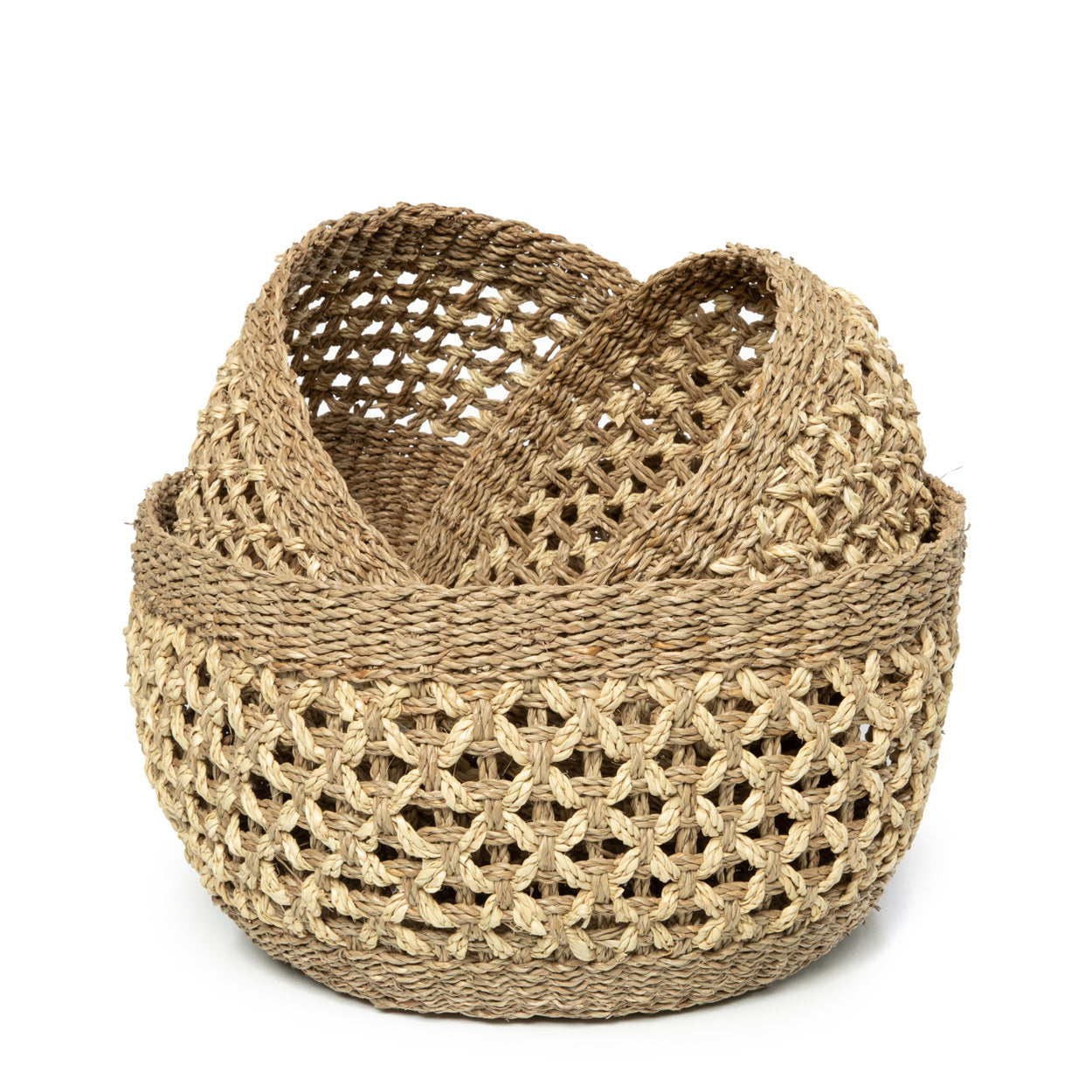 seagrass storage basket de phu quoc - natural - l