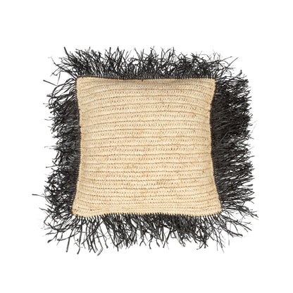 The Raffia Cushion Cover - Square - Natural Black - 40x40