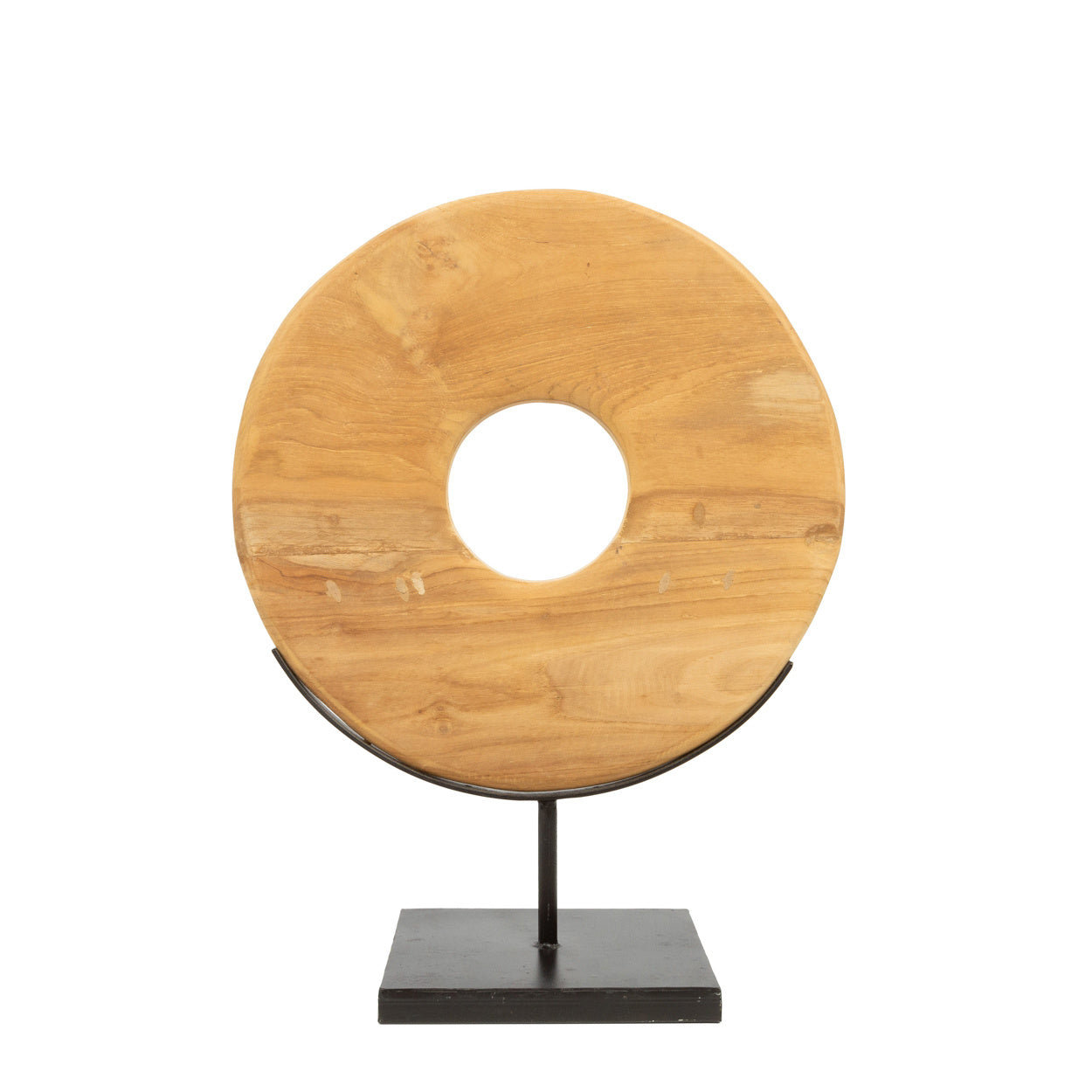 the teak disc on stand - m