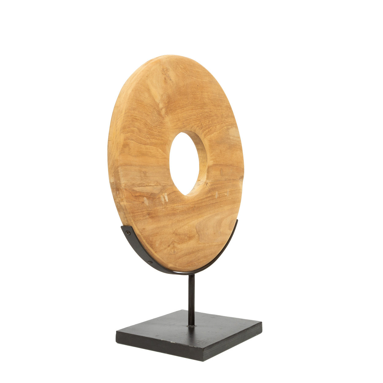 the teak disc on stand - m