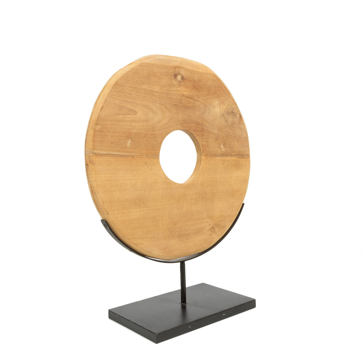 the teak disc on stand - m