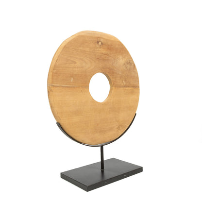 The Teak Disc on Stand - M