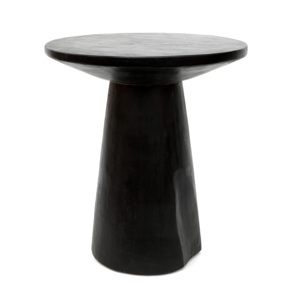 the timber conic side table - black - 50