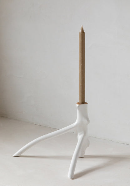 The Triple Twig Candle Holder - White