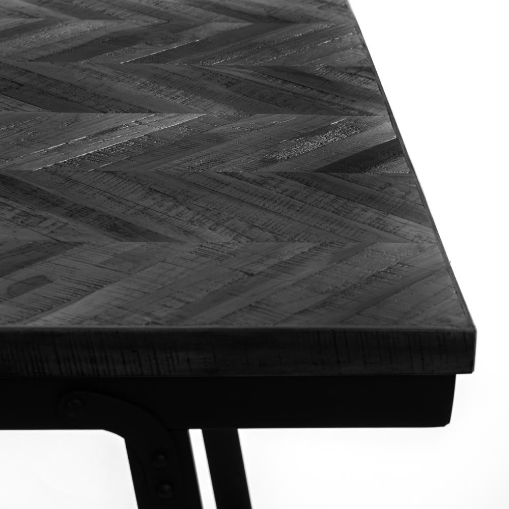 the herringbone high table - black - 140cm