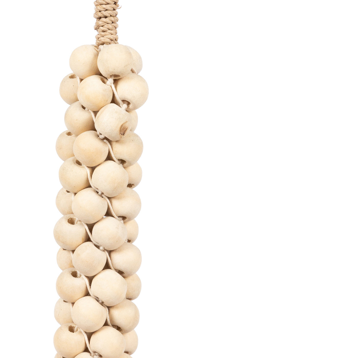 de wooden beads met katoen hangdecoratie - wit