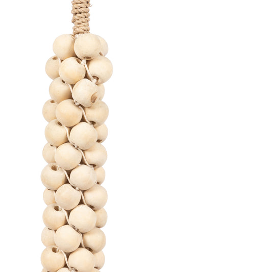 De Wooden Beads met Katoen Hangdecoratie - Wit