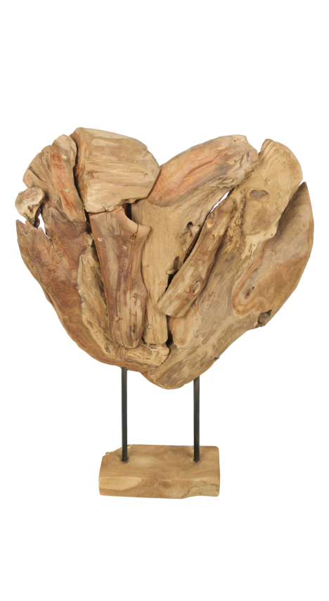 Decoration Heart Medium - 43x10x60 - Natural - Teak