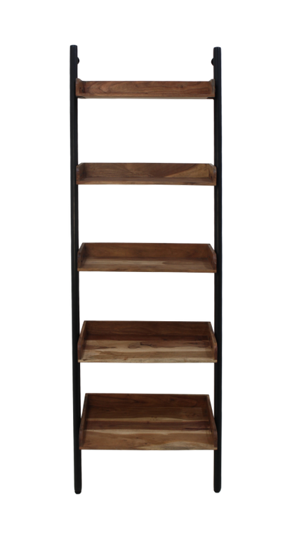 Decoratieve ladder - powdercoated black - acacia