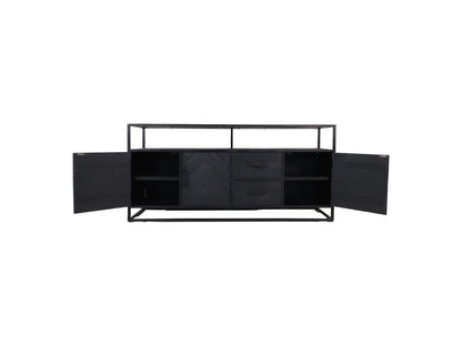 Sideboard Verona - 180x40x85 - Black - Mango wood/iron