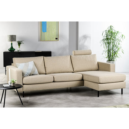 3 seater sofa CL L+R, with headrest, Dillon fabric, D460 beige