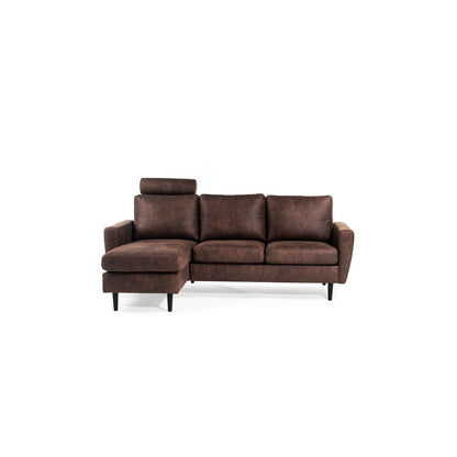 3 seater sofa CL L+R, with headrest, Savannah fabric, S430 brown