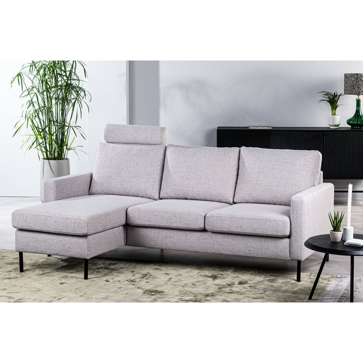 3 seater sofa cl l+r, with headrest, valente fabric, v311 grey