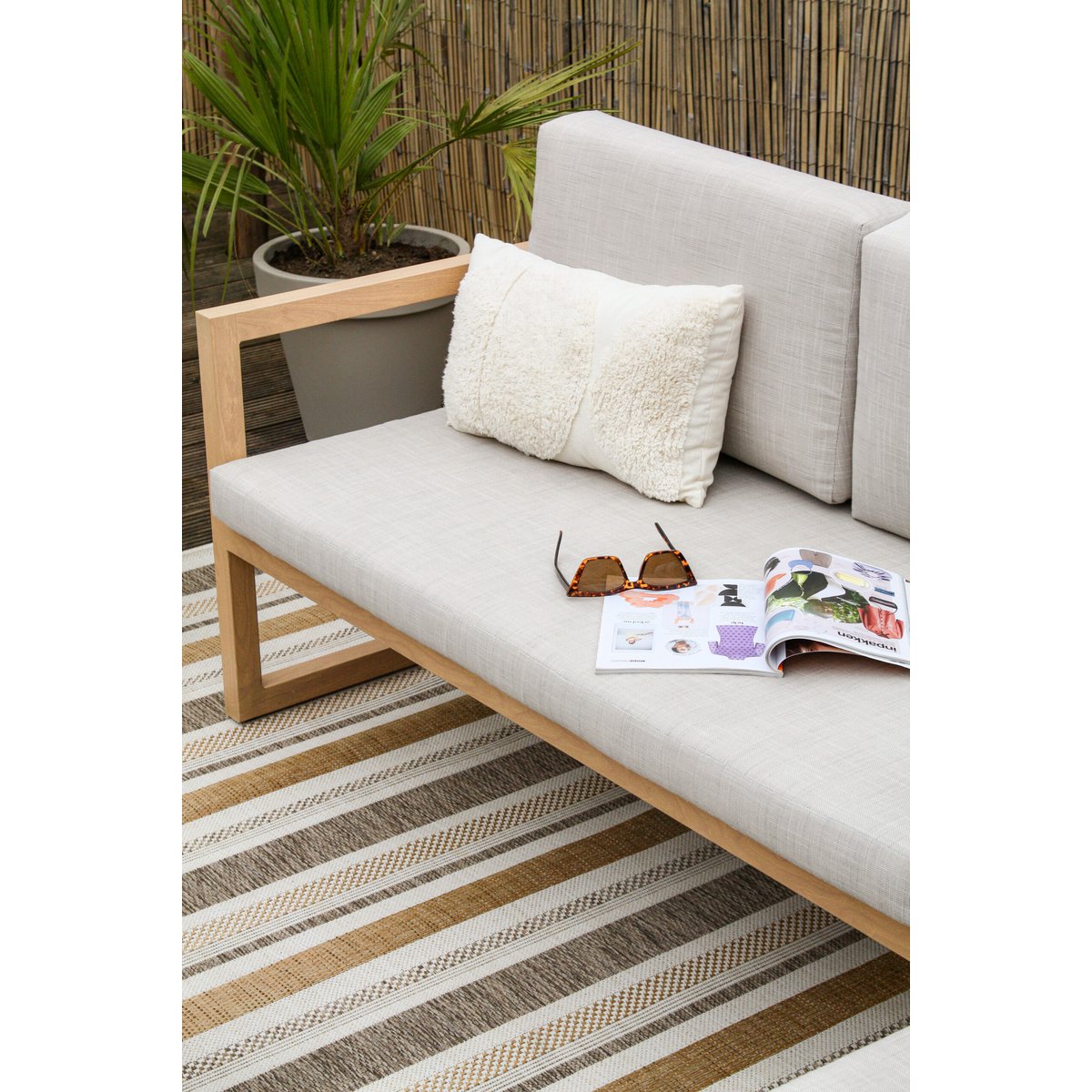 outdoor rug - treviso brown/yellow 200 x 290cm