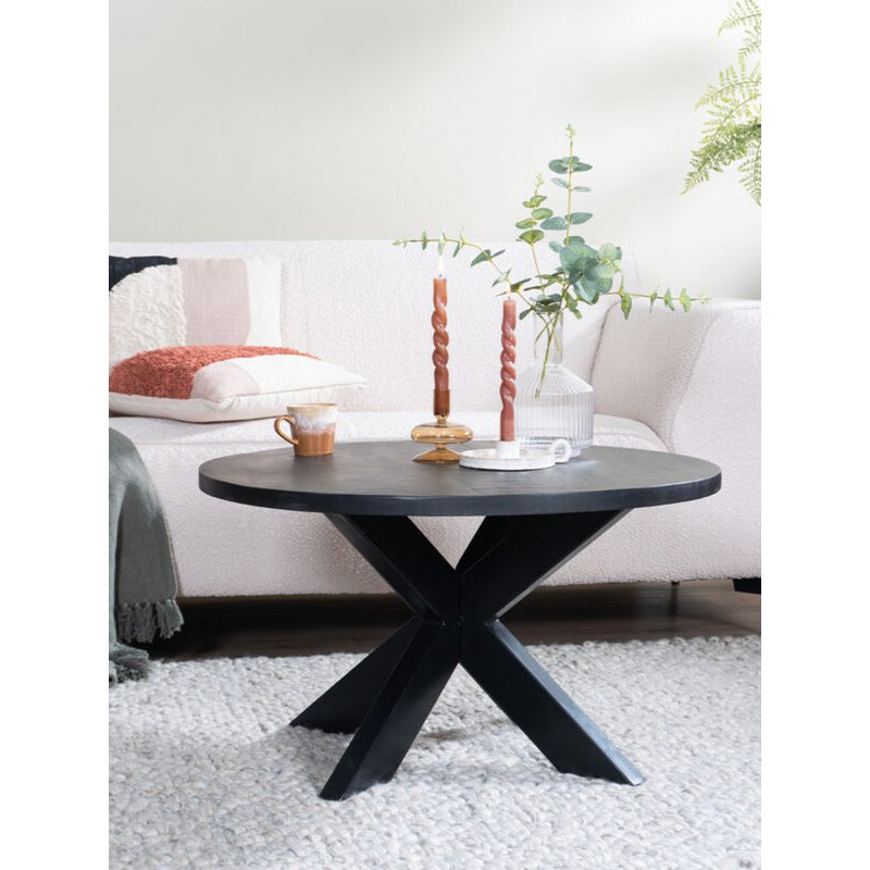 bob coffee table - black mango wood