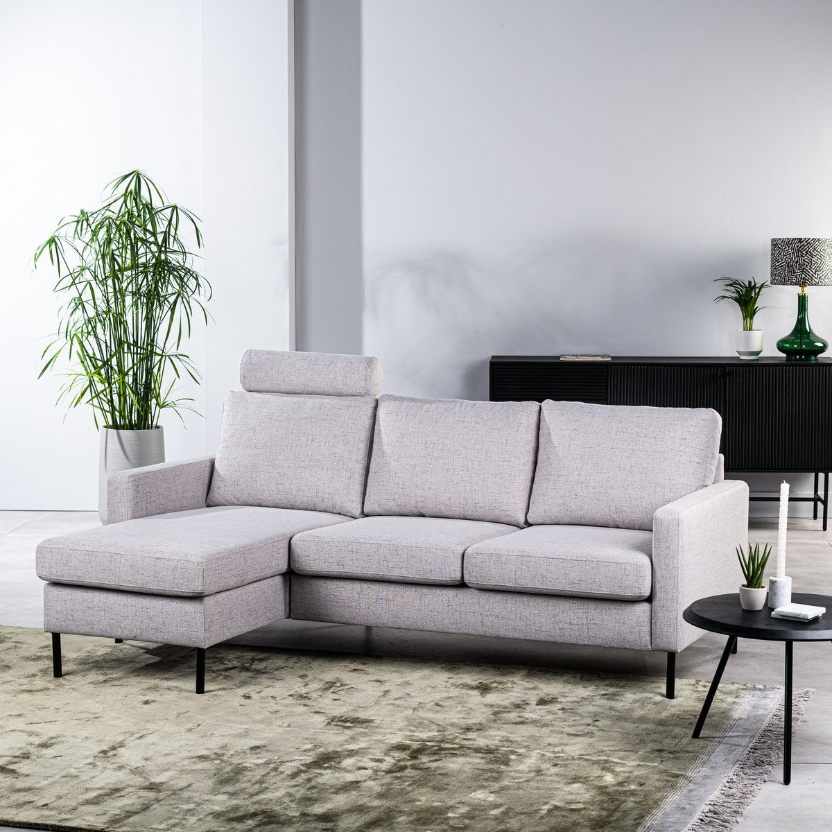 3 seater sofa cl l+r, with headrest, valente fabric, v311 grey