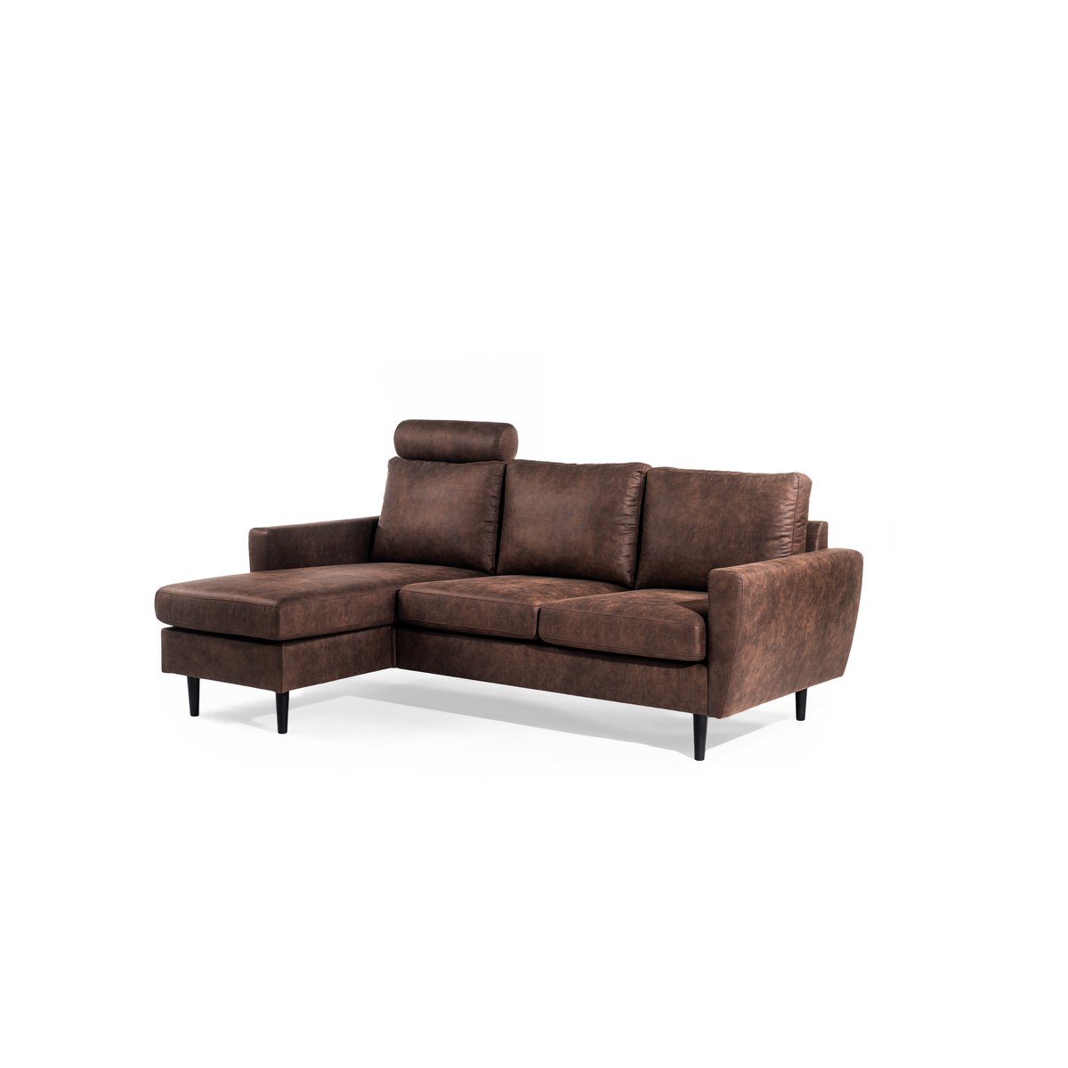 3 seater sofa cl l+r, with headrest, savannah fabric, s430 brown