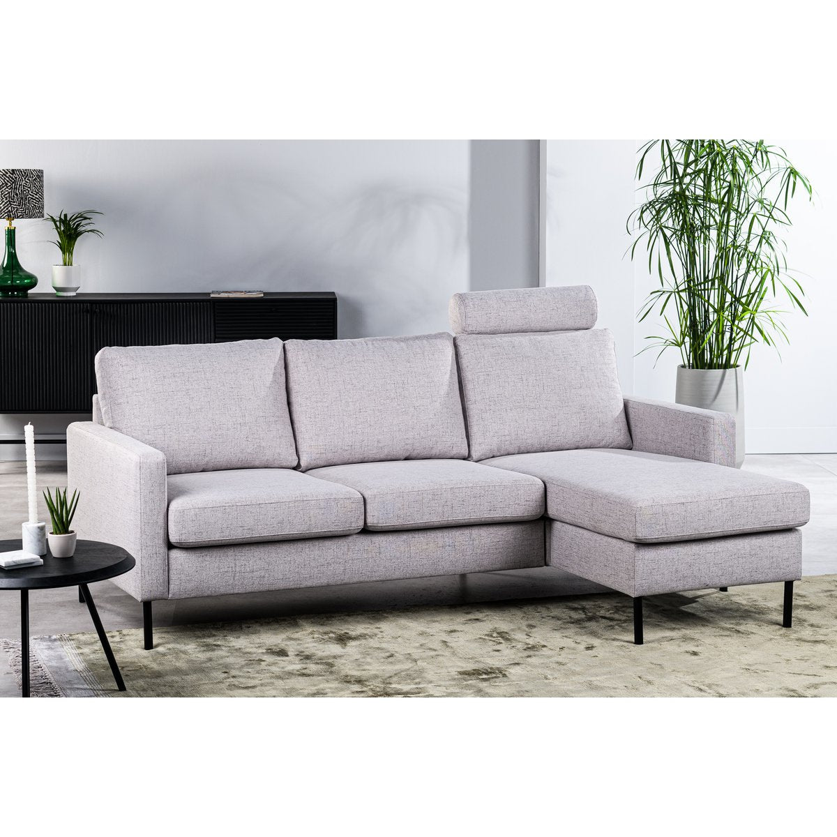 3 seater sofa cl l+r, with headrest, valente fabric, v311 grey